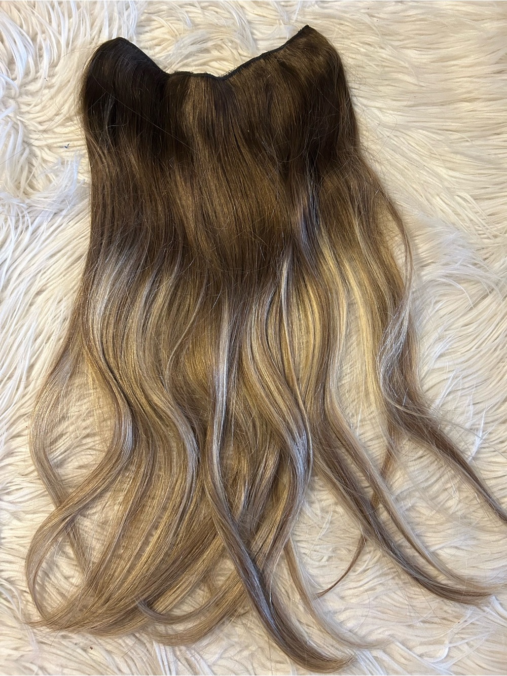 Natural Ombre Brown to Blonde Women’s Clip-In invisible wire Hair Extension